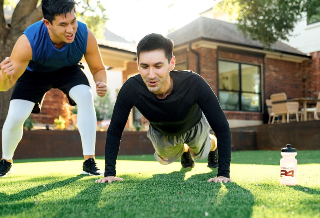 Fitness Coach Training a Client