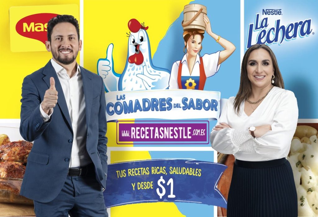 Jorge Peñaherrera, Vicepresidente de Culinarios de Nestlé Ecuador y Ana Cristina Valencia, Vicepresidenta de Lácteos y Bebidas de Nestlé Ecuador. (Foto Cortesía)