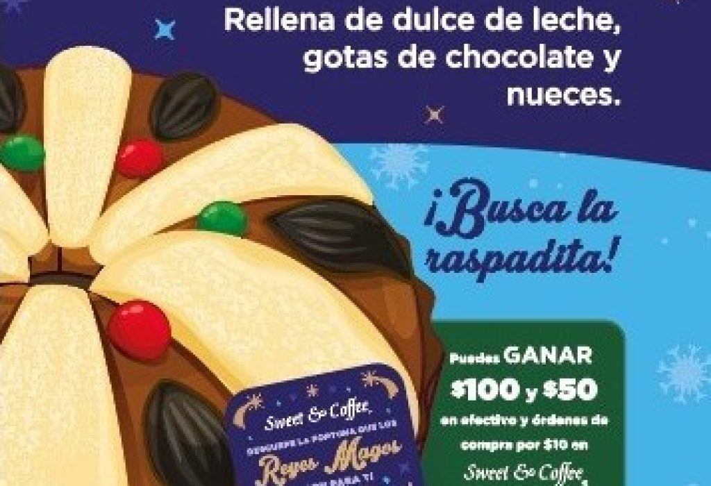 Para conmemorar el día de Los Reyes Magos, La Rosca de Reyes de Sweet&Coffee® estará disponible en todos los locales a nivel nacional, además los clientes podrán descubrir sorpresas en su empaque.