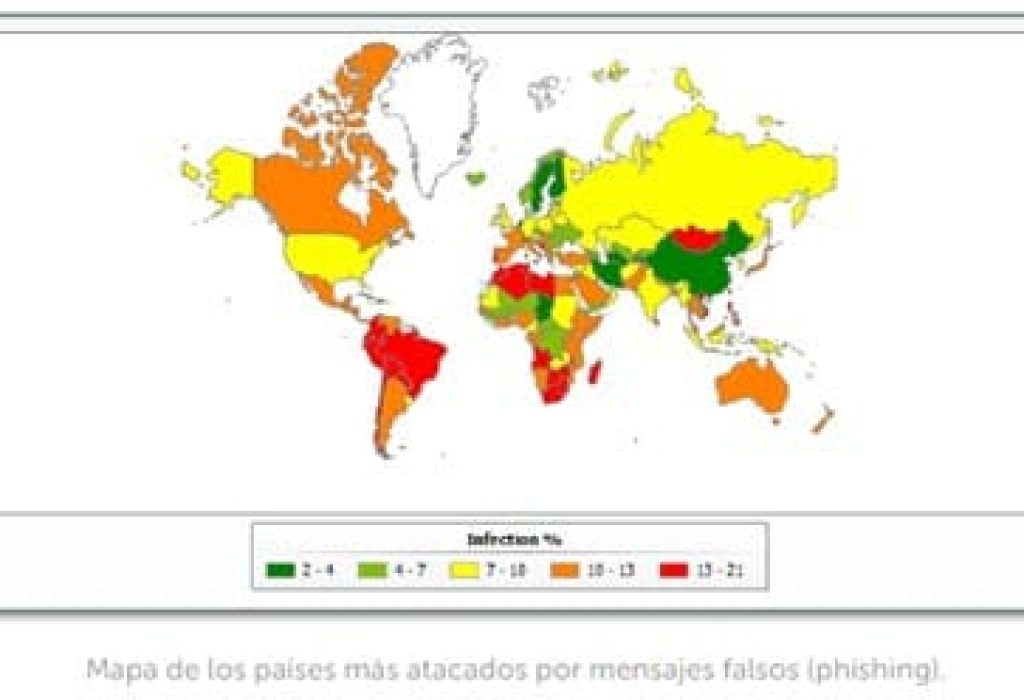 MAPA DE LOS PAIS MÁS ATACADOS POR PHISING DURANTE 2023